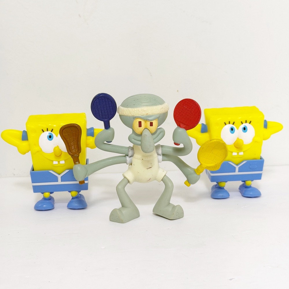 Mcdonalds SpongeBob SquarePants Squidward 2012 Tennis Figure Lot Kids Meal Toy